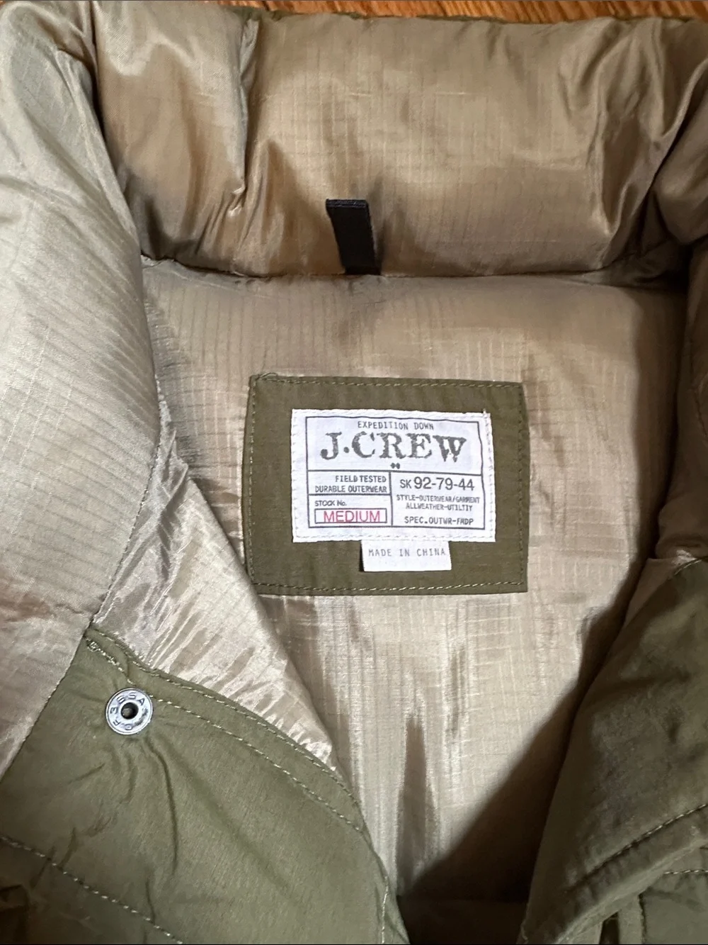 J. Crew Green Quilted Snap-Front Vest